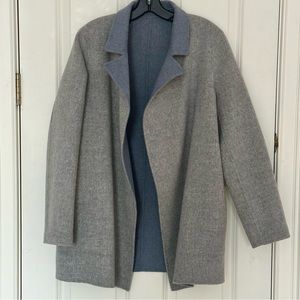 Theory Sileena R Winsome Wool/Cashmere Reversible Two Tone Coat Size M